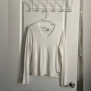 Calvin Klein Women's V-Neck Top | White